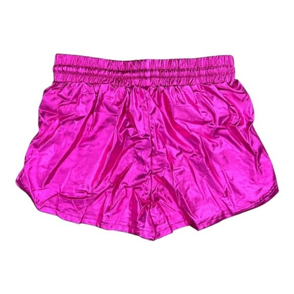 Mirawise Women’s Metallic Shorts Summer YogaHot Dolphin Hem Style Rose 2 Small - Picture 2 of 6